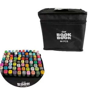 Kit Marcador Duplo Artístico 80 Cores para Colorir