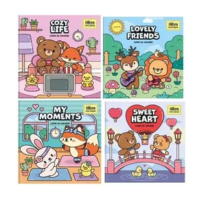 Kit com 4 Livros de Colorir Relax Life Tilibra