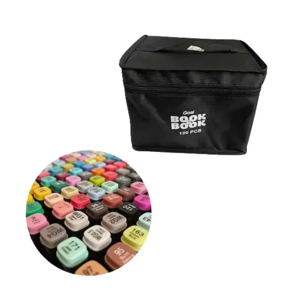 Kit Marcador Duplo Artístico 120 Cores para Colorir