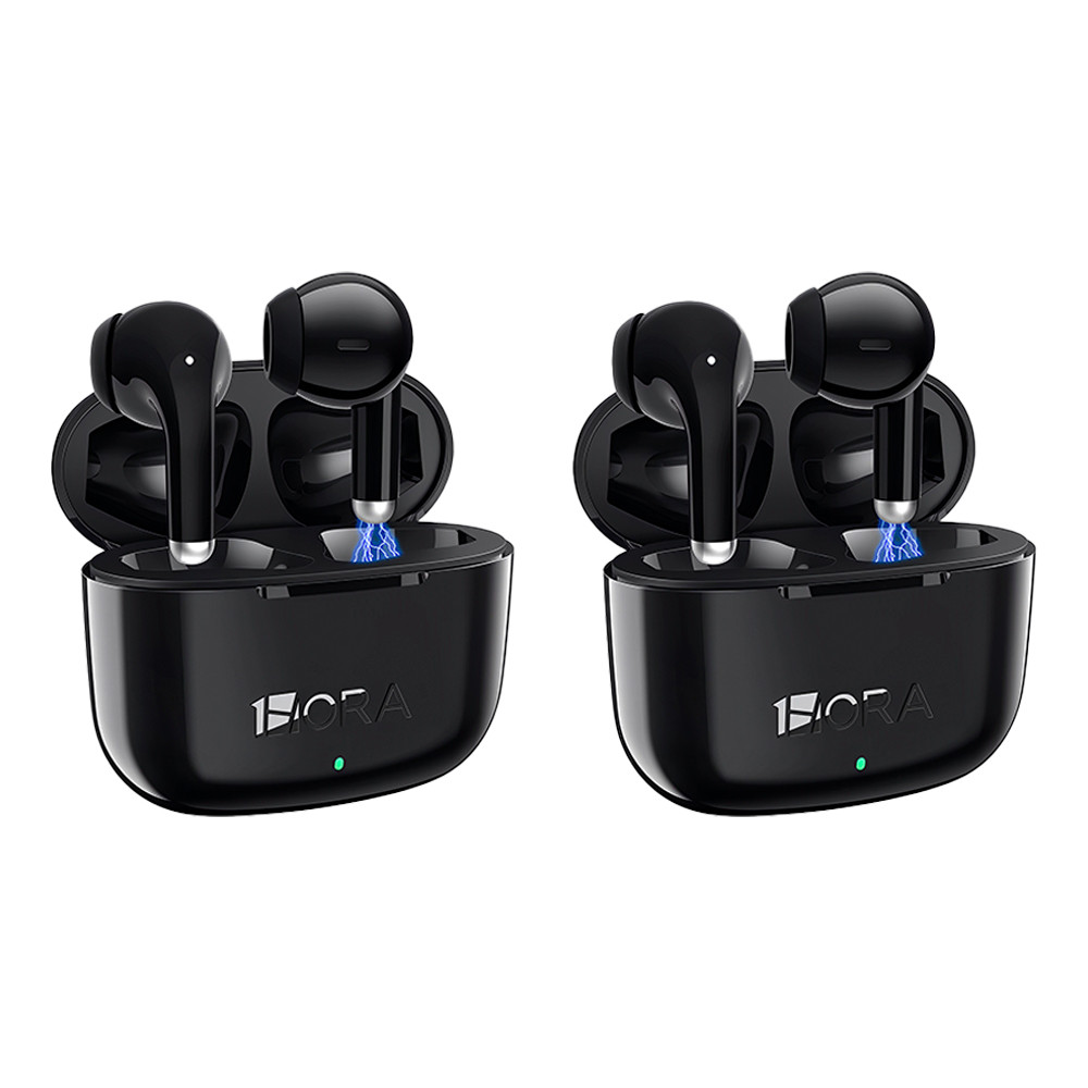 Fone de Ouvido Sem Fio 1HoraAut203 Bluetooth 5.1 Preto 2 Unidades