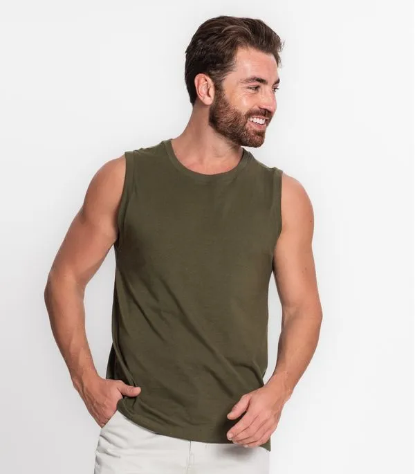 Regata Masculina Básica Meia Malha Diametro Verde P