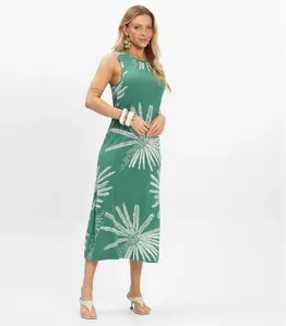 Vestido Midi Feminino Viscotorcion Rovitex Verde P
