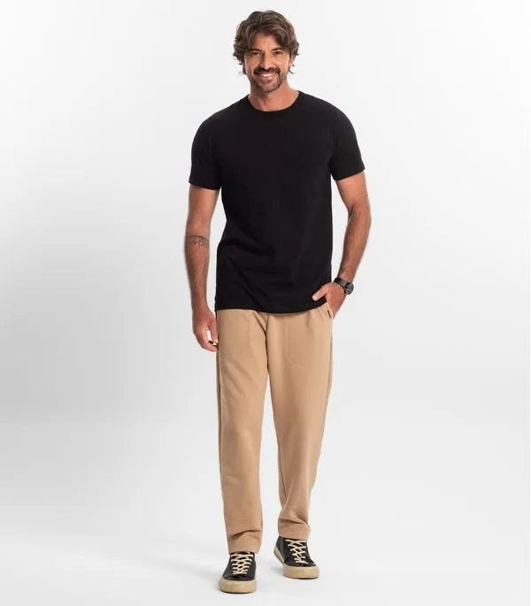 Calça Masculina Moletom Peluciado Diametro Marrom G4