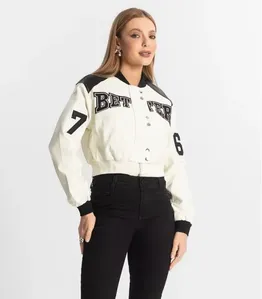 Jaqueta Feminina Bomber College Forever New Bege G