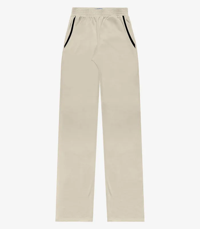 Calça Wide Leg Moletinho Feminina Minty Bege