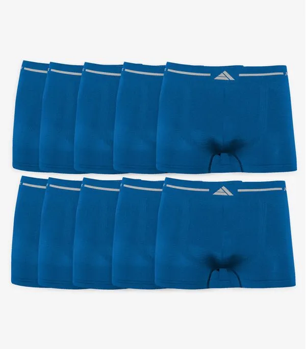 Kit 10 Cuecas Boxer Lisa Microfibra Altomax Azul M