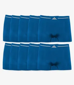 Kit 10 Cuecas Boxer Lisa Microfibra Altomax Azul M