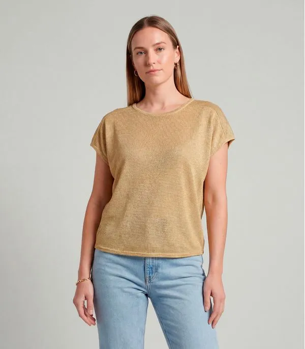 Blusa Feminina Recorte Na Costa Infinita Cor Amarelo G