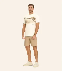 Camiseta Masculina em Meia Malha Diametro Bege P