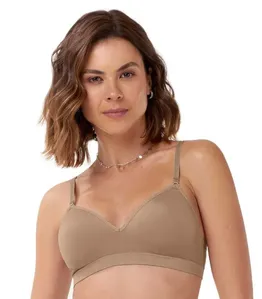 Sutiã Comfort Com Bojo Sem Costura Zee Rucci Bege 44