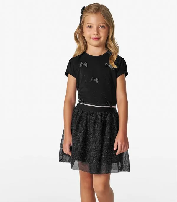 Conjunto Infantil Blusa com Saia Trick Nick Preto 8