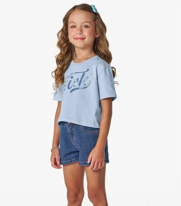 Conjunto Infantil Blusa com Shorts Trick Nick Azul 3