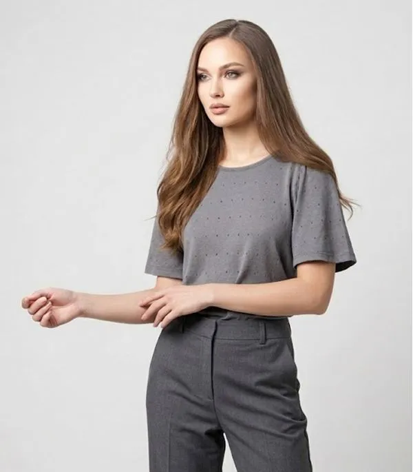 Blusa Feminina Com Manga Godê Infinita Cor Cinza M