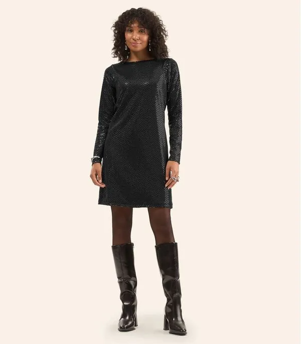 Vestido Manga Longa Feminino Rovitex Preto M