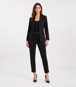 Conjunto Feminino Blazer E Calça Reta Atendencia Preto M