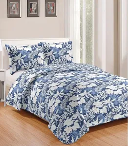 Colcha Solteiro Bouti Patchwork Microfibra Rozac Azul UN / Azul