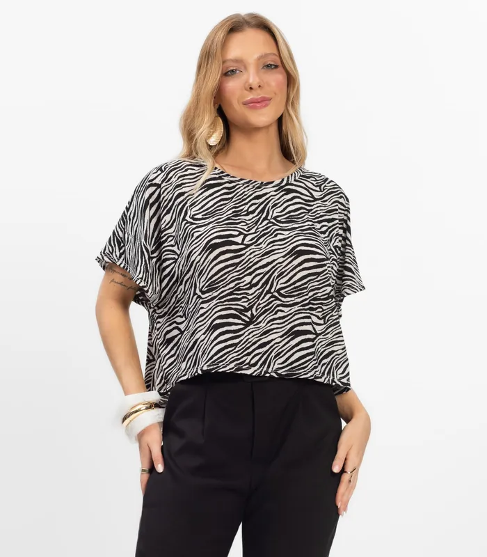 Blusa Feminina em Liganete Infinita Cor Preto