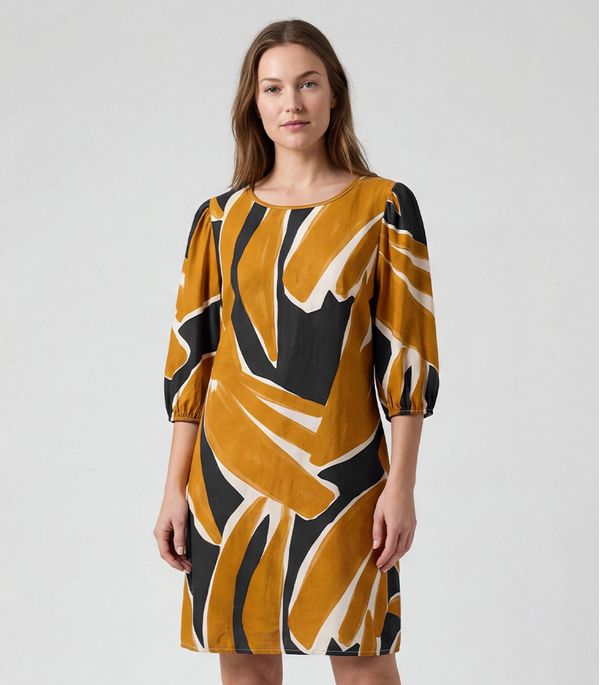 Vestido Midi Com Manga Flare 3/4 Infinita Cor Preto M