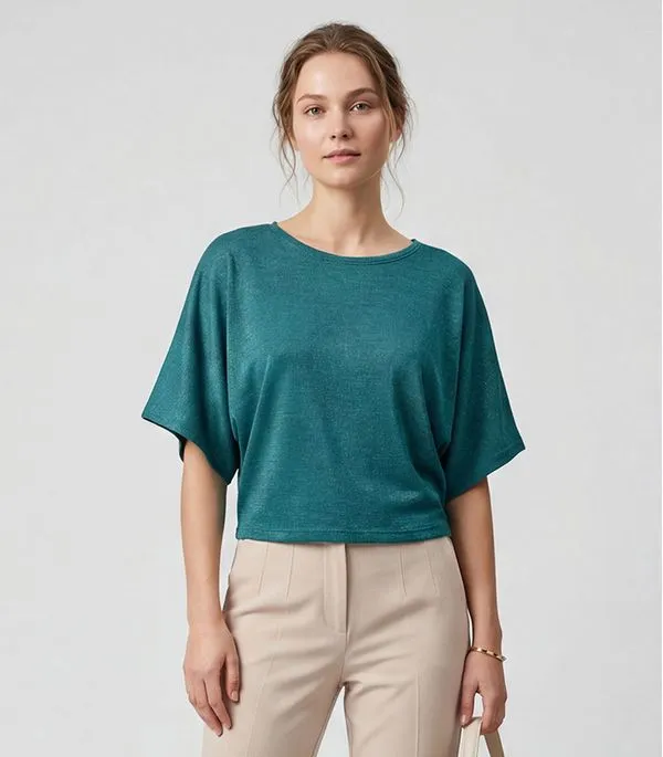 Blusa Feminina Manga Curta Infinita Cor Verde P