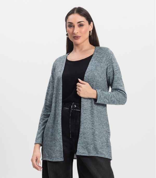 Cardigan Feminino Alongado Infinita Cor Azul M