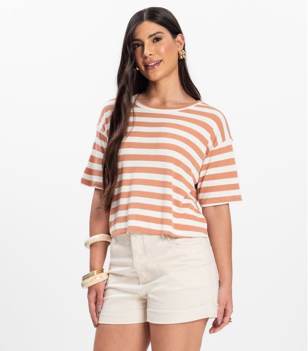 T- Shirt Feminina Canelada Infinita Cor Marrom P