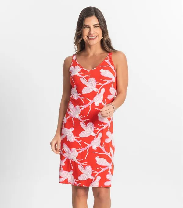 Vestido Estampado Rovitex Rosa P