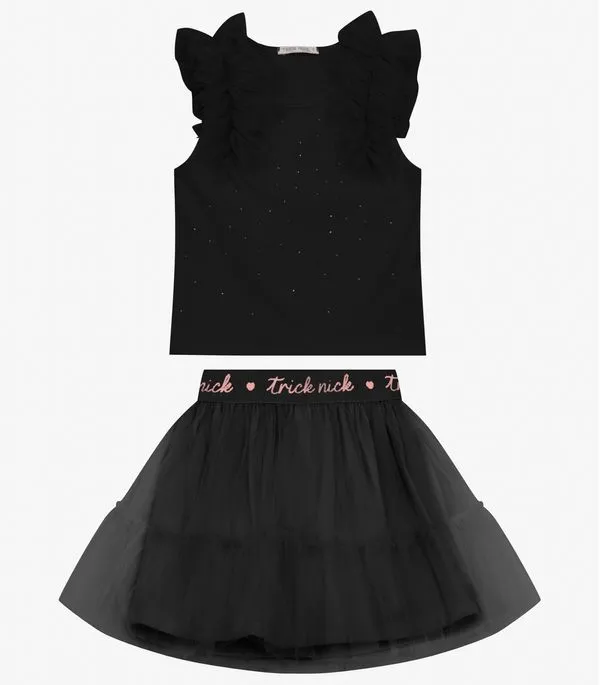 Conjunto Feminino Regata com Saia Trick Nick Preto 4