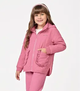 Jaqueta Puffer com Capuz Trick Nick Rosa 4