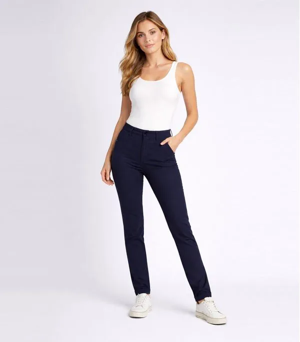 Calça Social Feminina Em Bengaline Sea Surf Azul P