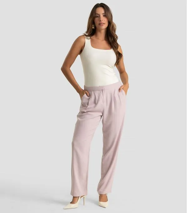 Calça Feminina Em Viscolinho Dianna Lilás GG
