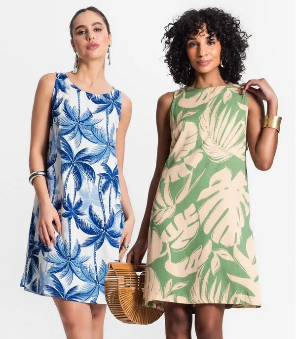 Kit 2 Vestidos Feminino Curto De Viscose Select Sortido P