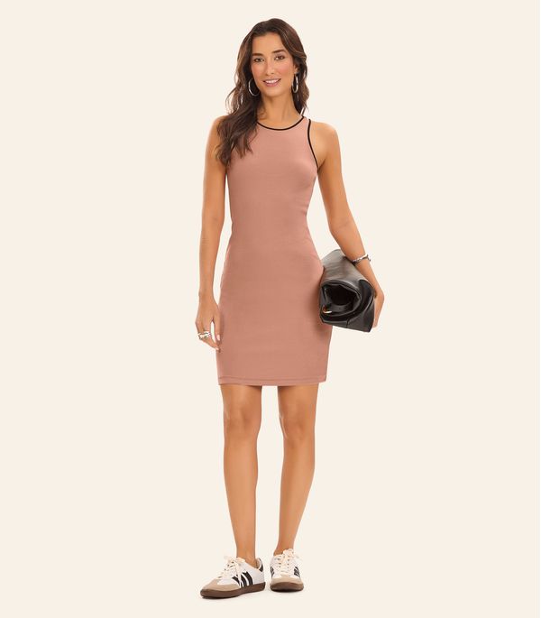 Vestido Curto Feminino Ribana Rovitex Marrom P