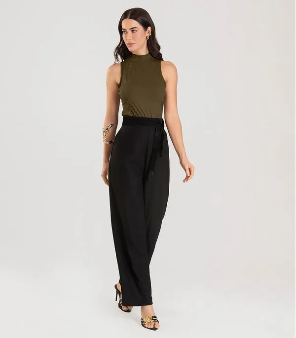 Regata Gola Alta Feminina Dianna Marrom G