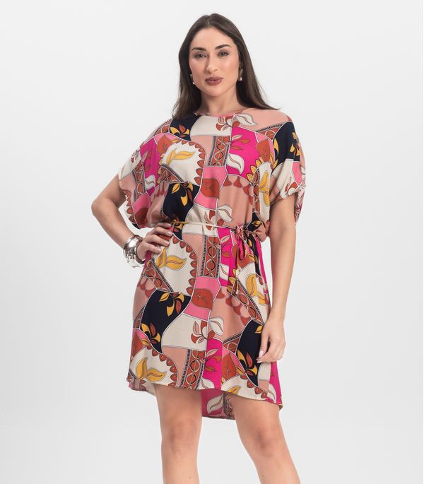 Vestido Feminino Estampado Infinita Cor Rosa GG