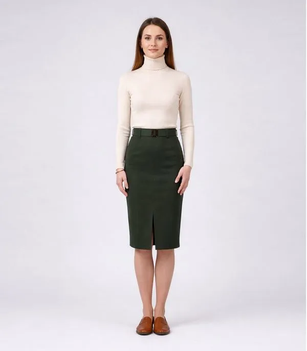 Saia Feminina Bengaline Renaluci Verde GG