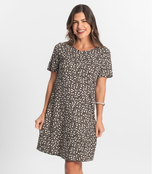 Vestido Feminino Estampado Select Preto GG