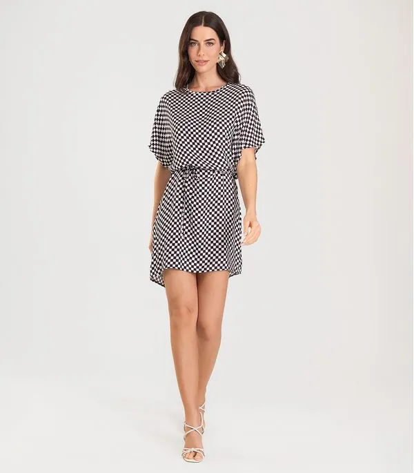 Vestido Feminino Estampado Infinita Cor Preto GG