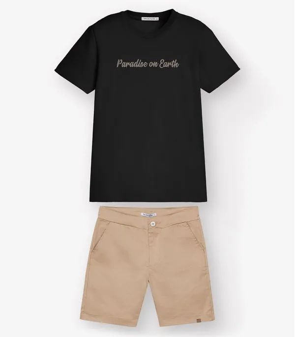 Conjunto Camiseta com Bermuda Menino Trick Nick Preto 12