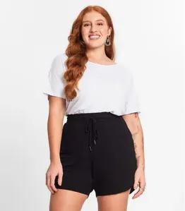 Blusa Manga Curta Feminina Plus Size Secret Glam Branco Plus G2