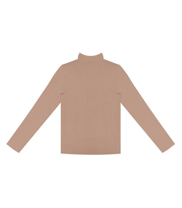 Blusa Manga Longa Ribana Canelada Rovitex Marrom GG