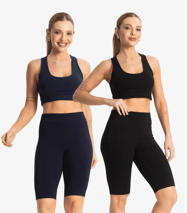 Kit 2 Bermudas Ciclista Feminina em Cotton Pesado Select Sortido G