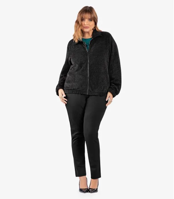 Calça Feminina Ponto Roma Plus Size Secret Glam Preto Plus G2