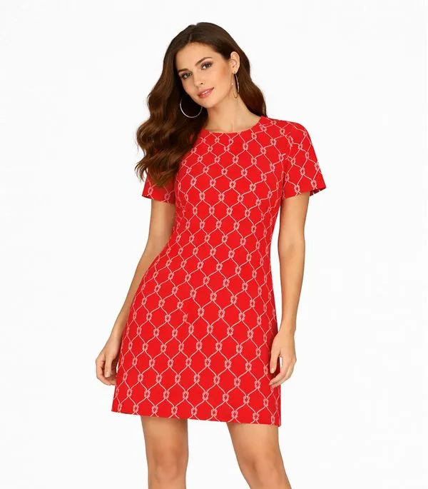 Vestido Curto Com Pence Infinita Cor Vermelho G