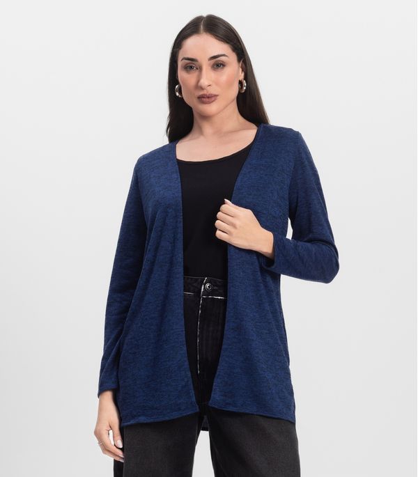 Cardigan Feminino Alongado Infinita Cor Azul GG