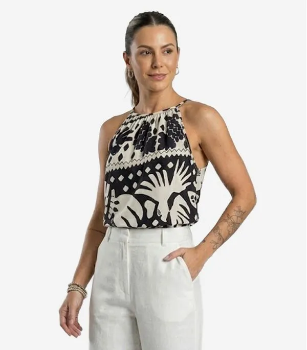 Blusa Feminina de Alça Infinita Cor Preto P