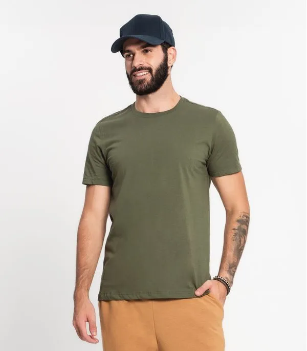 Camiseta Meia Malha Básica Masculina Kohmar Verde G