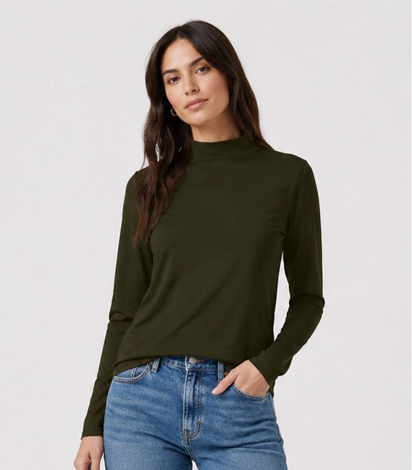 Blusa Manga Longa Básica Select Verde GG