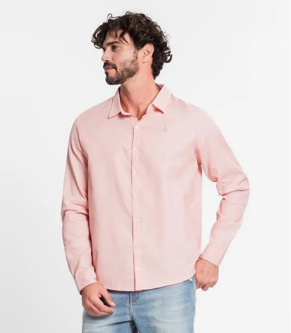 Camisa Manga Longa Fio Tinto Diametro Rosa GG