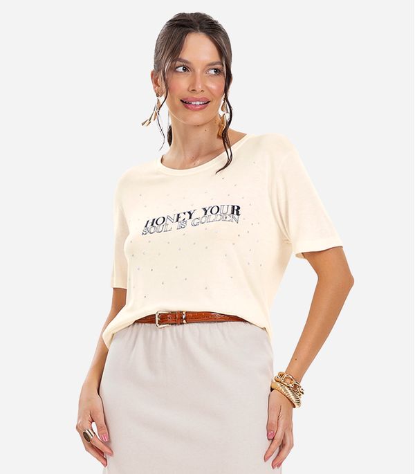 Blusa Visco Tricot Feminina Rovitex Bege M