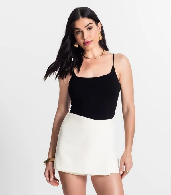 Blusa Feminina De Alça Poliamida Style Box Preto M